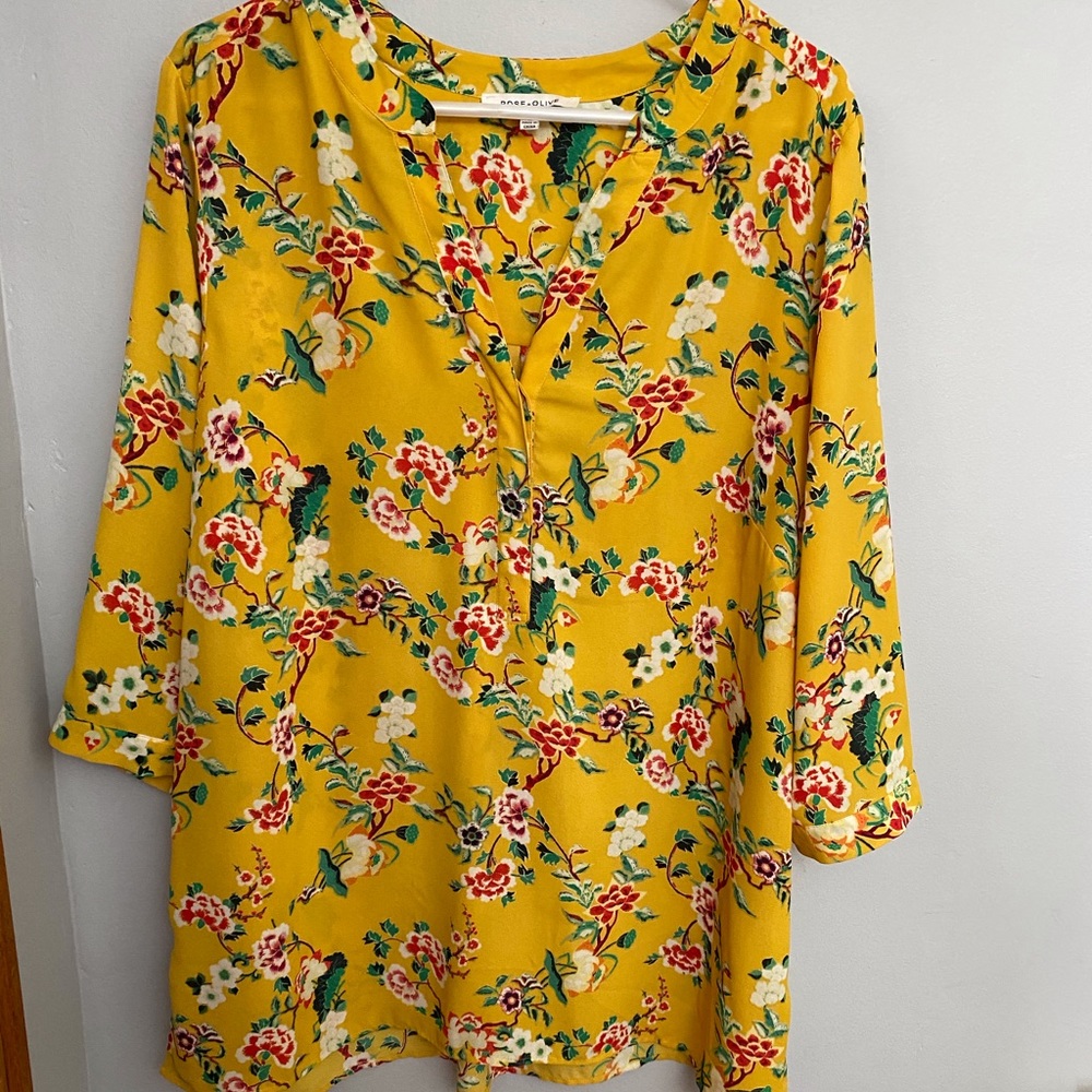 Rose + Olive Floral Shirt